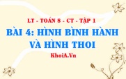 Dấu hiệu nhận biết hình bình hành, hình thoi, Tính chất của...